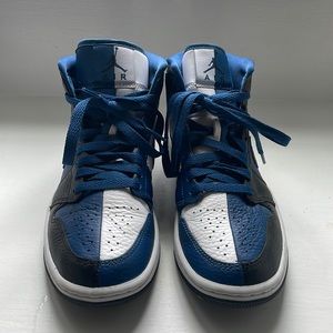 Jordan 1 Mid Split "Black/French Blue/White" sneakers